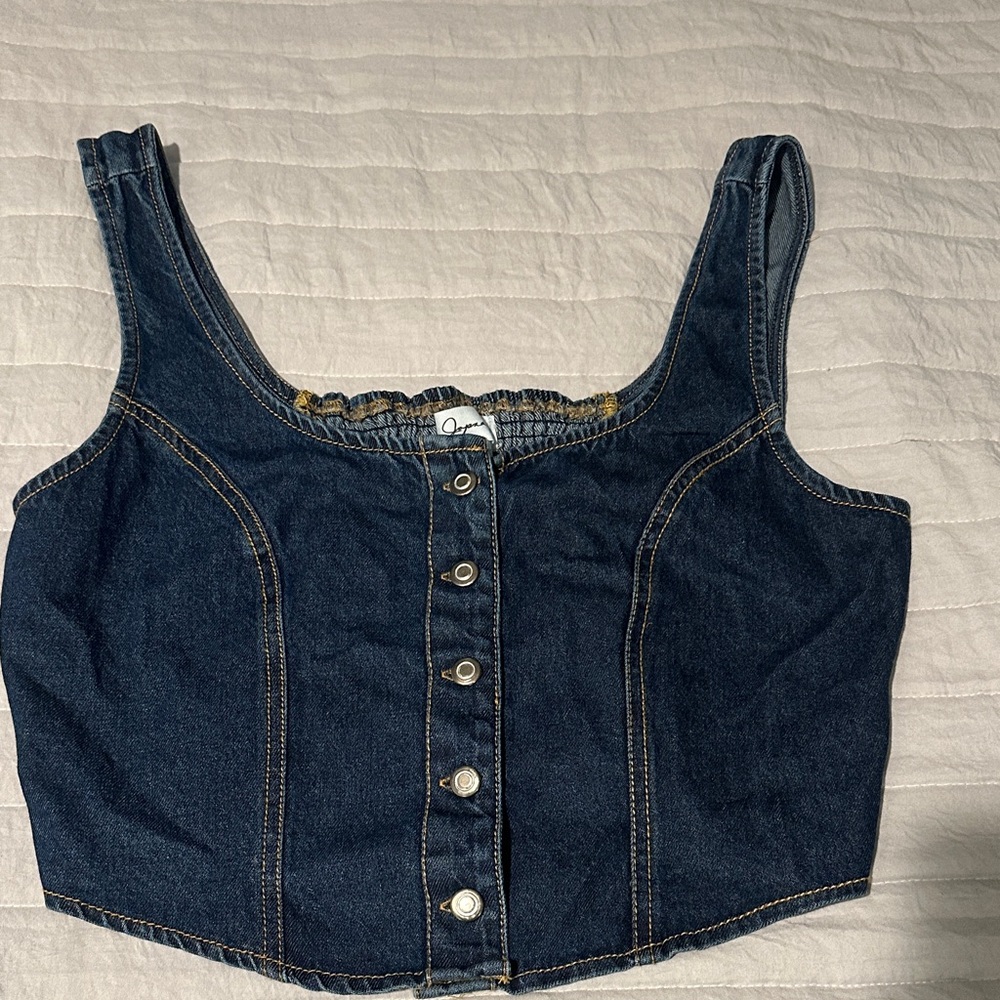 Denim Button-Up Women's Top